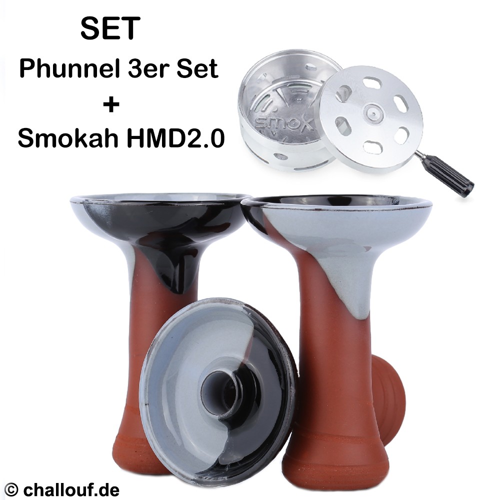 Set | Phunnel Bowl Natur Black-Grey 3er inkl Smokah HMD 2.0